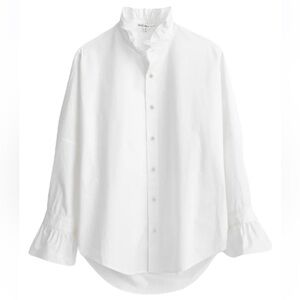 Alex Mill - Easy Ruffle Shirt in Paper Poplin - XS